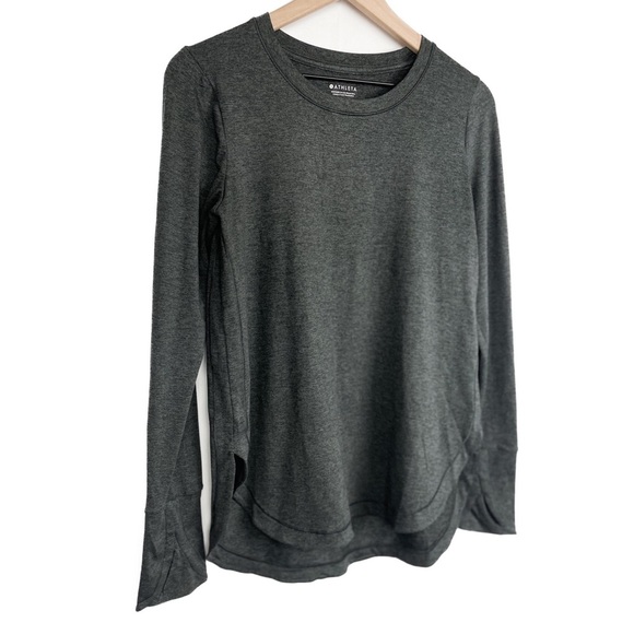 Athleta Uptempo Long Sleeve Thumb Hole Top, Grey‎ - Size SP - Picture 5 of 8